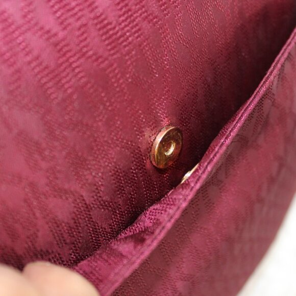 Michael Kors Jet Set Burgundy Nylon Tote Bag Leather Trim Travel Carry-On Sleeve - Picture 5 of 9